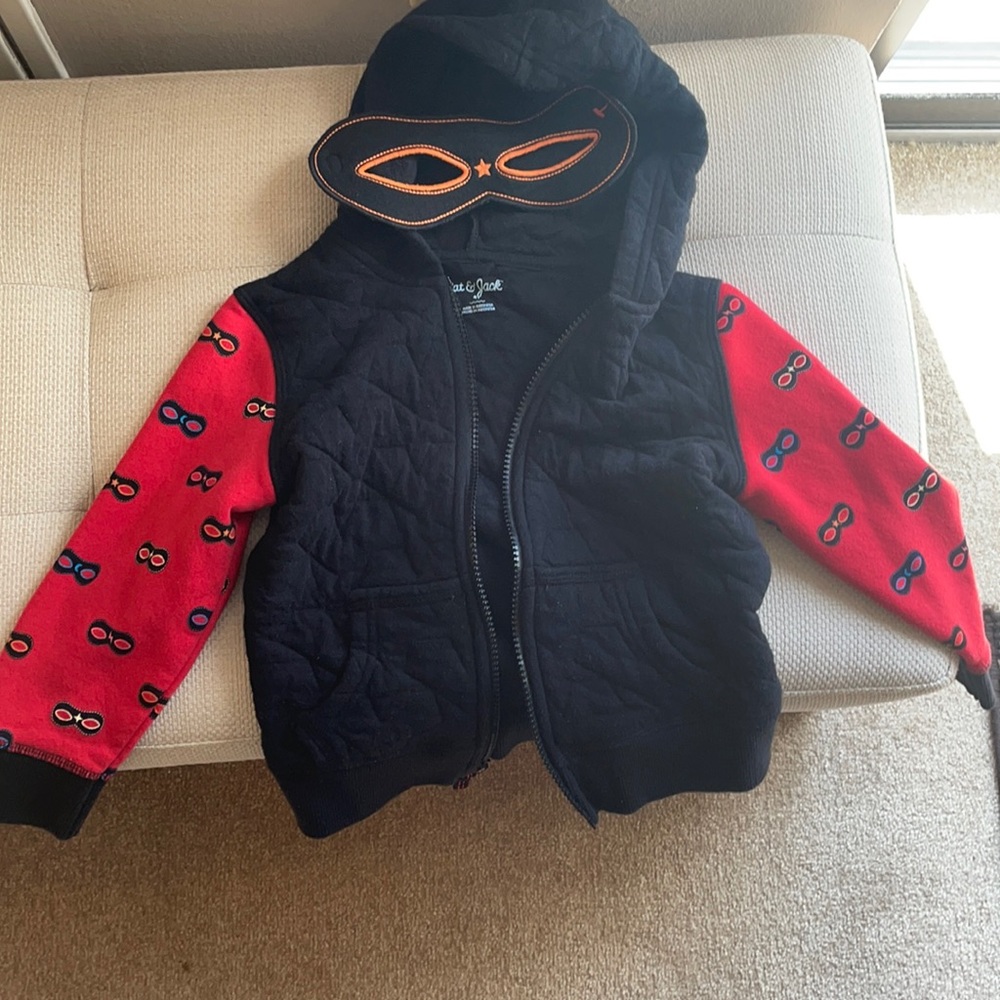 NWOT Cat & Jack black, quilted hooded zip up